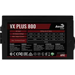 Блок живлення Aerocool VX Plus Stealth 800W (ACPN-VS80AEY.12) Black - мініатюра 3