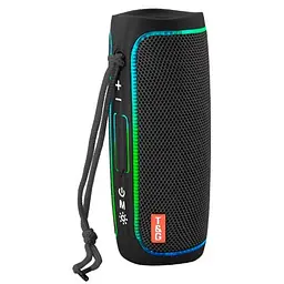 Портативна акумуляторна Bluetooth-колонка потужністю 10 Вт з підтримкою BT/USB/TF/FM, ремінцем та світловою анімацією, 16 см, TG 288, чорна - мініатюра 3