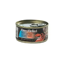 Консерви AnimAll Duo Delice для котів, паштет із тунця та кусочками краба, 80 г