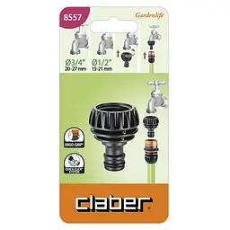 Адаптер для конектора поливального шлангу Claber Ergogrip 8557 (1/2"-3/4"В) - мініатюра 2