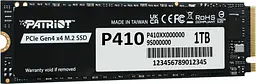 SSD NVMe накопичувач PATRIOT P410 1Tb PCIe Gen4x4 M.2 2280 (P410P1TBM28H) - мініатюра 3