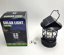 Акумуляторна кемпінгова LED підвісна лампа світлодіодна з сонячною панеллю освітлення на 360 градусів ліхтар світильник з гачком 24х11см UKC JH-7900 - мініатюра 5