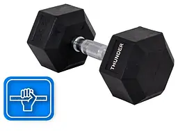 Гантель шестигранна Thunder 12,5 кг (HEXAGONAL-DUMBBELLS-12,5K) - мініатюра 4