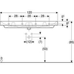 Умивальник Geberit Smyle Square 120x48 Білий 500.226.01.1 - мініатюра 3