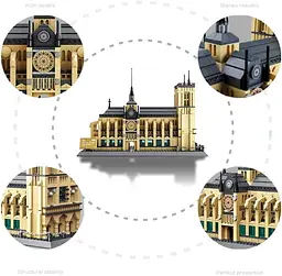 Конструктор Архітектура Wange 3D Собор Паризької Богоматері Notre Dame de Paris 5210 для дітей та дорослих 3Д 1382 деталі - мініатюра 5