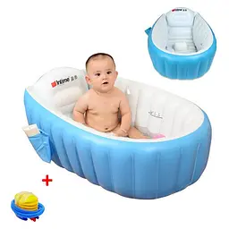 Надувна ванночка дитяча Intime Baby Bath Tub - портативна складна надувна ванна для немовлят та дітей до 4 років - мініатюра 4