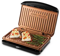 Гриль George Foreman 25811-56 Fit Grill Copper Medium 1630 Вт антипригарне покриття чорний мідь (25811-56) - мініатюра 4