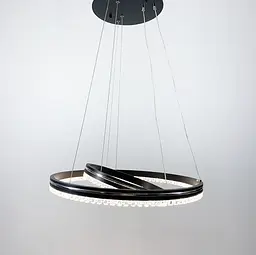 Чорна LED люстра на 2 кільця з хромованою смужкою Line.F A 55060/2P BK+CR
