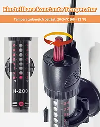Нагрівач для акваріума NETONDA Регульований 60L 50W Опір - мініатюра 6