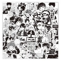 Стікерпак Манга емоції: Чорно-білий світ Набір наклейок GeekLand Manga Emotions: Black and White World 50 штук - мініатюра 3