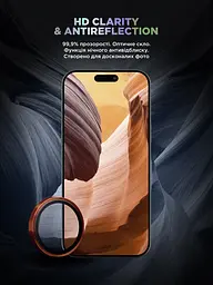 Захисне скло для камери Apple iPhone 17 Pro/17 Pro Max, Supreme BI, помаранчевий колір, з рамкою, глянцеве скло для захисту лінз, протиударне, прозоре, з клейовим шаром по контуру, не впливає на якість фото, ArmorStandart (ARM86440) - мініатюра 4