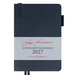 Діловий блокнот Leo Planner м'який А5 датований 2027 Binario 252725 368 аркушів темно-синій