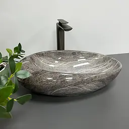 Умивальник VBI Vicenza dark stone накладний VBI-014800, Сірий - мініатюра 2