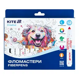Фломастери Kite Creative Superwashable Jumbo K-1155 12 кольорів