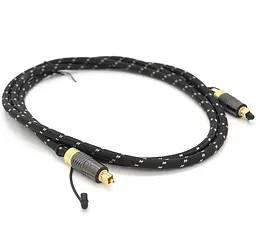 Оптический кабель Toslink цифровой стерео в нейлоновой оплетке VEGGIEG TS07 250Mbit/s 1.5м - мініатюра 1