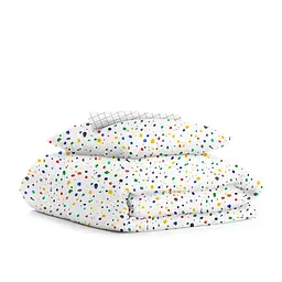 Дитяча постільна білизна в ліжечко DOTS CS4, зелений (ColorBlotsV6-6662_CellGreyWhite_140)