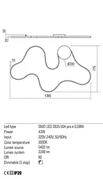 Бра Redo ESTORIL AP LED 42W 3000K SAND WHITE (4.1.2) 01-1788 - мініатюра 3