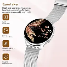 Жіночий смарт-годинник elfofle 1.39" з Bluetooth-дзвінками, 120+ спортивними режимами та IP67 сріблястий - мініатюра 4