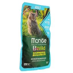 Вологий корм для котів Monge Cat Вwild Gr. Free Wet Adult анчоус з овочами 85 г - мініатюра 2