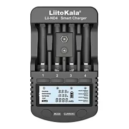 Зарядний пристрій для акумуляторів Liitokala 4 Slots, LED, Ni-Mh, Ni-Cd, AA, AAA, AAAA, С (Lii-ND4)