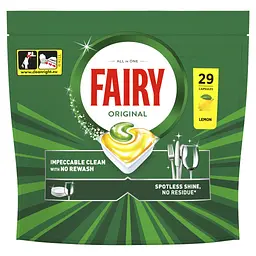 Таблетки для посудомийних машин Fairy Все-в-1 Original Лимон 29 шт. (8006530115711) - мініатюра 3