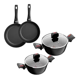 Каструля з кришкою Smart Fry 2,3л, 6,6л та Сковорода універсальна 26,28 см Berlin + Тертка 4-стороння