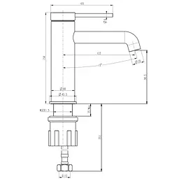 Змішувач для умивальника TOPAZ LOFT TLF 32201-H75-C - мініатюра 7