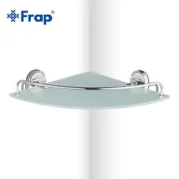 Полиця Frap скляна кутова 250x250 F1921-1 4/24, Хром - мініатюра 4