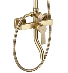 Душова система Rea Argus brushed gold з виливом REA-P7841, Золотий - мініатюра 3