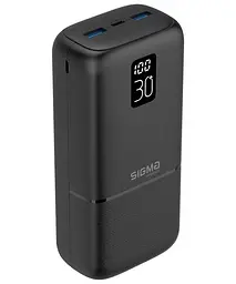 Зовнішній акумулятор Sigma X-power SI30A3QL 30000 mAh Type-C 2xUSB чорний