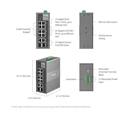 Промисловий комутатор IES210GPP 8xGE (PoE), 120W, 2xGE/SFP, WebSmart TP-Link teh0018290 - мініатюра 10