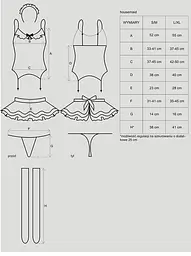 Костюм еротичний Obsessive Housemaid L/XL чорно-білий - мініатюра 5