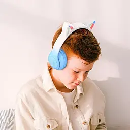 Навушники бездротові з вушками Hoco Cat ears BT headphones W42 біло рожеві - мініатюра 6