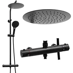 Душова система Yoka Bergen 25 Black з термостатом BP.BERGEN-THERM-25-BLK, Чорний матовий