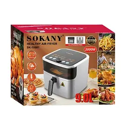 Мультипіч аерофритюрниця Sokany SK 10081 з великою чашею 9 л корпус із нержавіючої сталі  2000 Вт - мініатюра 2