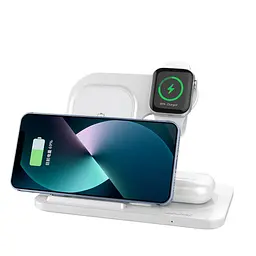 Бездротовий зарядний пристрій WUW-C250 3 in 1 desktop foldable wireless charger (WUW--C250) - мініатюра 4