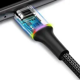 Кабель Baseus Halo Data Cable USB to Lightning 2.4А 3m Black (CALGH-J01) - мініатюра 2