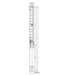 Насос відцентровий свердловинний DONGYIN 6SP60-8 380В 15кВт H 112(63)м Q 1300(1000)л/хв Ø145мм +пульт (з 3х частин) (7777653) - мініатюра 7