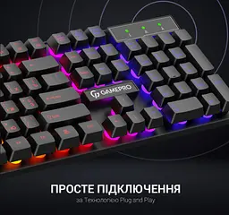 Ігрова клавіатура GamePro GPGK-296 Headshot USB RGB Black - мініатюра 11