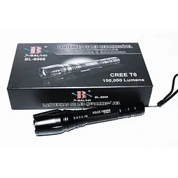 Ліхтар ручний X-Balog BL-8668 акумуляторний з кліпсою та ремінцем CREE T6 2x18650 Zoom - мініатюра 8