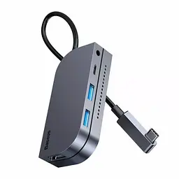 USB-хаб Baseus Bend Angle No.7 Multifunctional Type-C HUB Converter (Upgrade) CAHUB-CWJ0G Space Grеy
