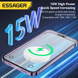 Зарядний пристрій Essager 2-in-1 wireless charger 15W white (EWXCX-CF02-Z) - мініатюра 6