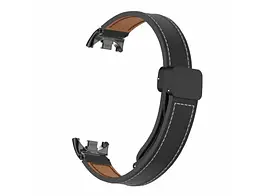 Шкіряний ремінець для XiaomiBand 8 Чорний - мініатюра 2
