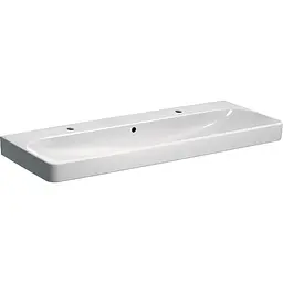 Раковина Geberit Smyle Square 120x48 на 2 змішувача 500.253.01.1, Білий