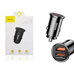 Автомобільний зарядний пристрій Baseus Circular Plastic А+А 30W Black CCALL-YD01 - мініатюра 5