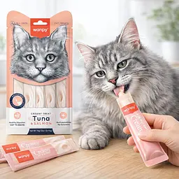 Wanpy Creamy Lickable Treats Tuna & Salmon тунец з лососем рідке ласощі для котів - мініатюра 2