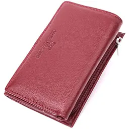 Шкіряний жіночий гаманець у три складання ST Leather 22489 бордовий - мініатюра 4