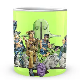 Кухоль GeekLand Неймовірні пригоди ДжоДжо JoJo's Bizarre Adventure Герої ДжоДжо Зелений фон JJ 02.420 330 мл білий - мініатюра 2