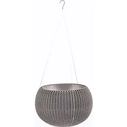 Уцінка. Підвісний горщик з кашпо для квітів Keter Cozies M коричневий 36 см 9.4 л (17201492) 