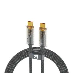 Кабель ArmorStandart AT-C1T USB Type-C to USB Type-C transparent 100W 1 m Grey